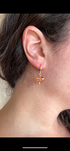 Sunbeam Dew Heart Earrings