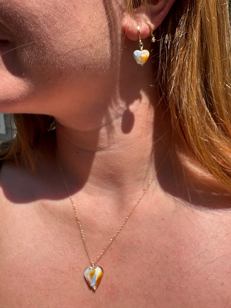 Watercolor Dew Heart Necklace