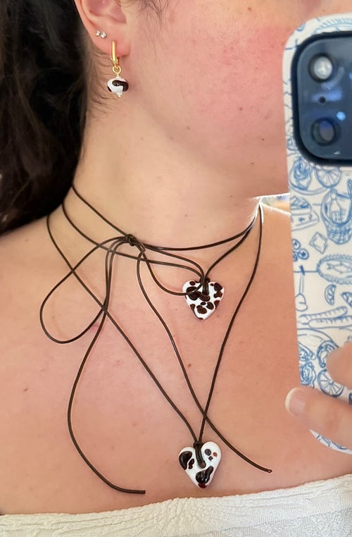 Cocoa Cow Bead Earrings