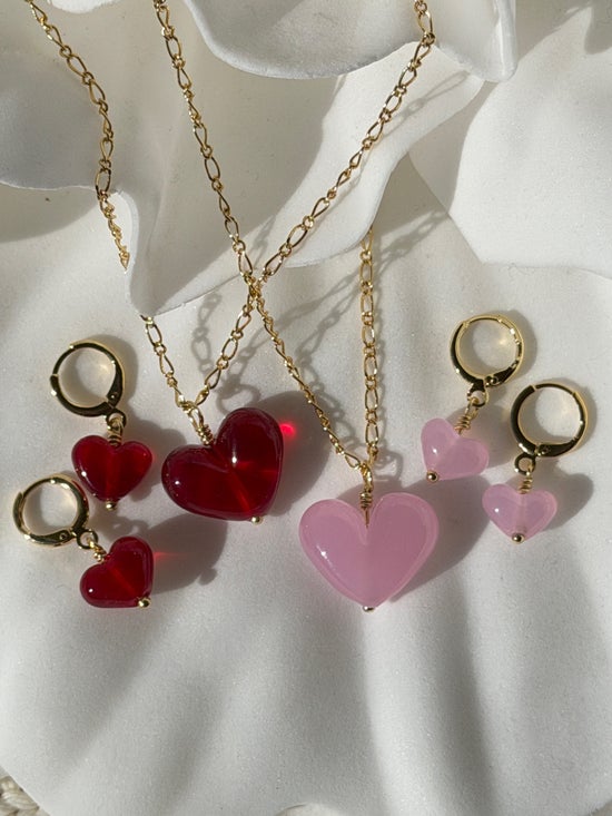 Red Jelly Heart Earrings