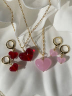Red Jelly Heart Earrings