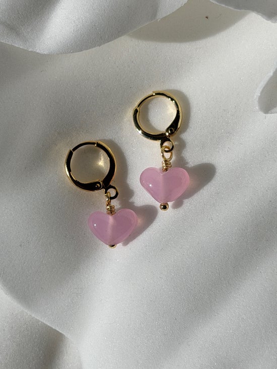 Pink Jelly Heart Earrings