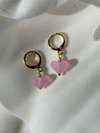 Pink Jelly Heart Earrings