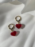 Red Jelly Heart Earrings