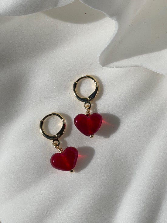 Red Jelly Heart Earrings